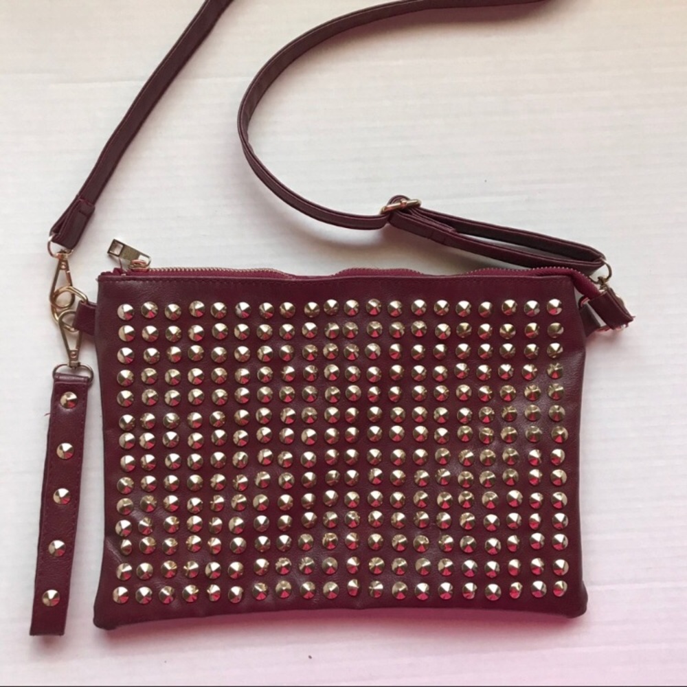 Burgundy stud purse